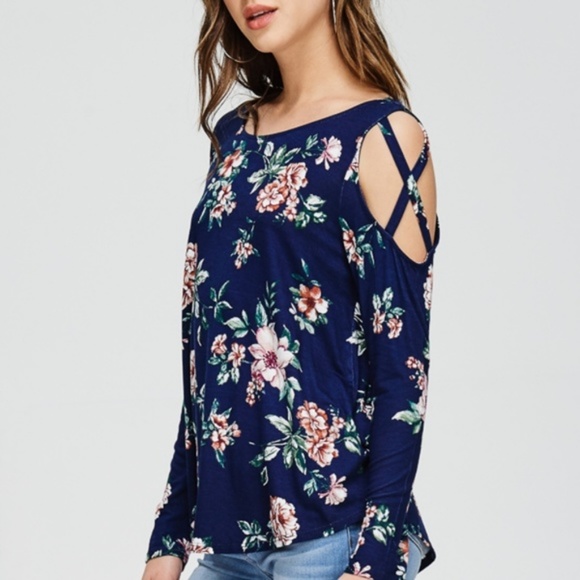 *HOST PICK* Floral Cold Shoulder Top - Picture 4 of 7